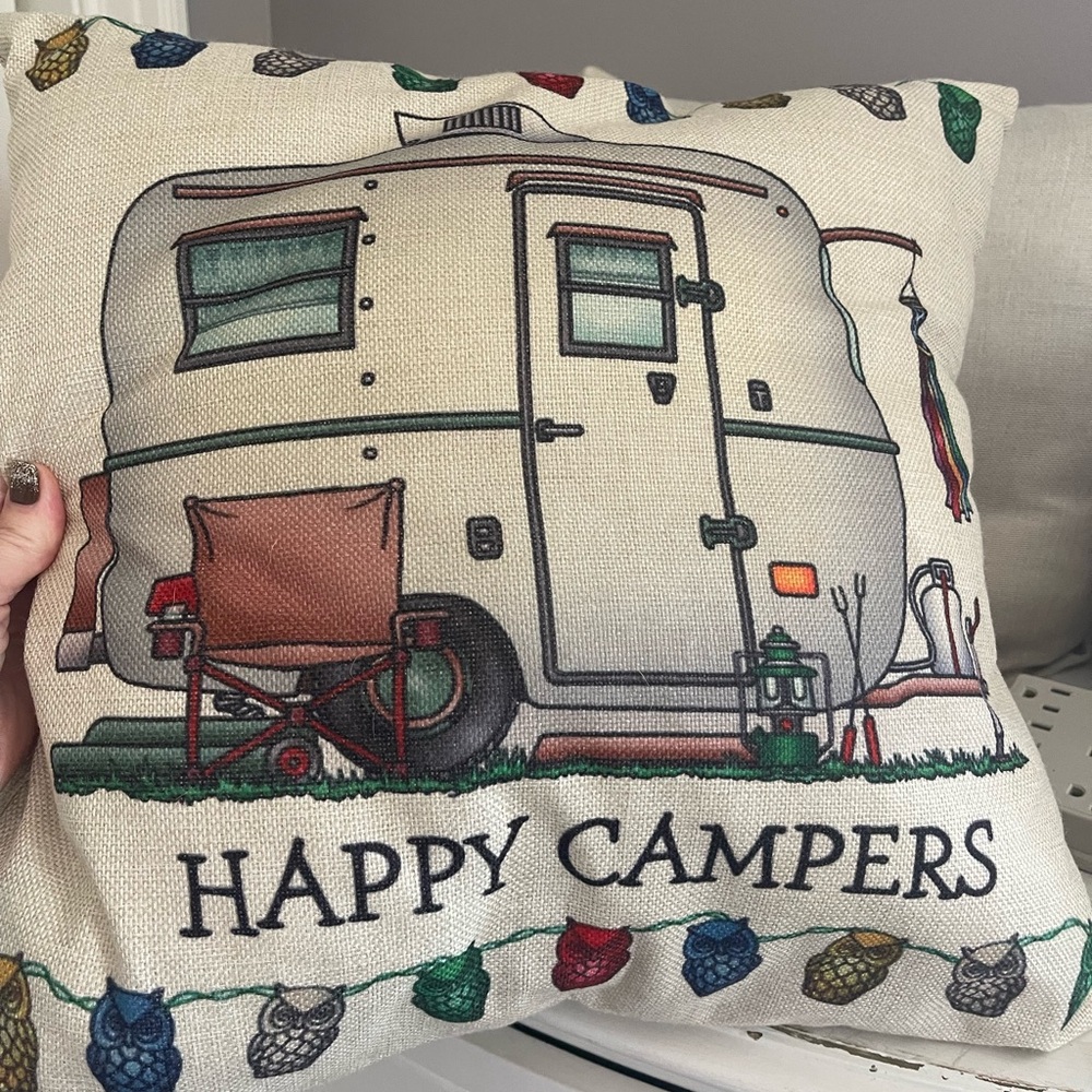 Happy Campers Decorative Pillow